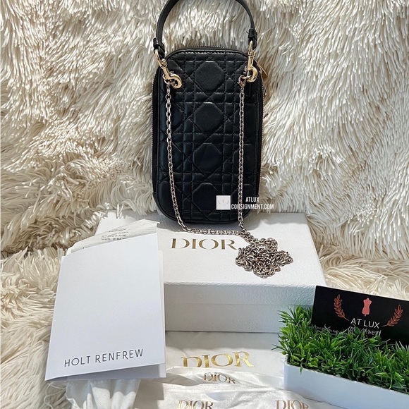SOLD Authentic CHRISTIAN DIOR LADY DIOR PHONE HOLDER - Picture 2 of 8